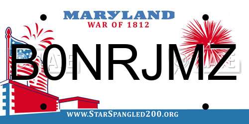 B0NRJMZ Maryland License Plate