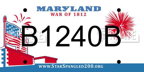 B1240B Maryland License Plate