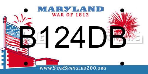 B124DB Maryland License Plate