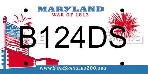 B124DS Maryland License Plate