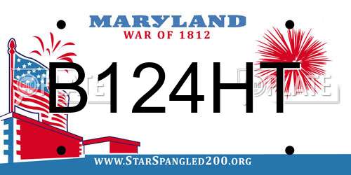 B124HT Maryland License Plate