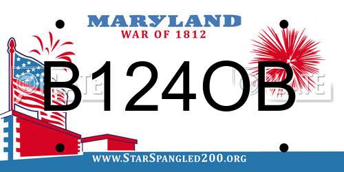 B124OB Maryland License Plate