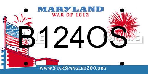 B124OS Maryland License Plate