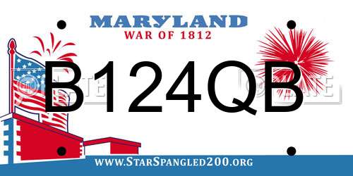 B124QB Maryland License Plate