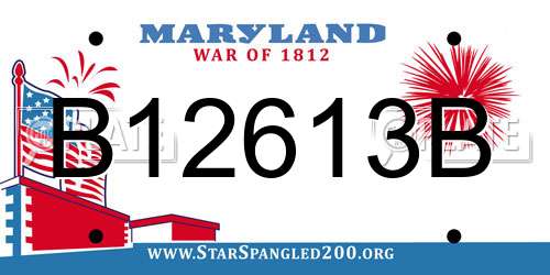 B12613B Maryland License Plate