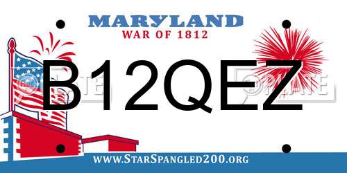 B12QEZ Maryland License Plate