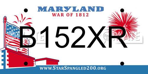 B152XR Maryland License Plate