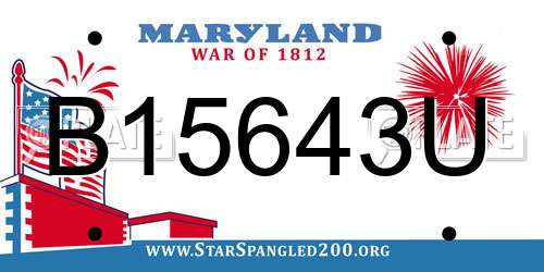 B15643U Maryland License Plate
