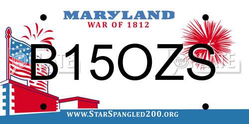 B15OZS Maryland License Plate