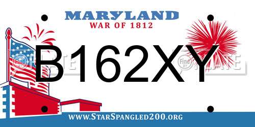 B162XY Maryland License Plate