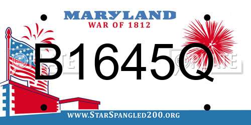 B1645Q Maryland License Plate