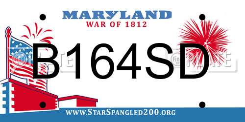 B164SD Maryland License Plate