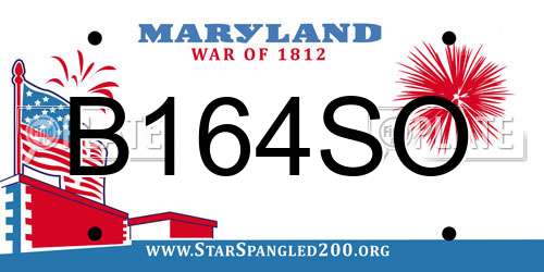 B164SO Maryland License Plate