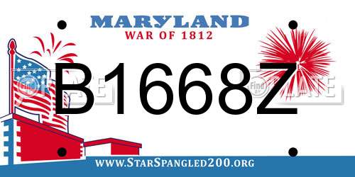 B1668Z Maryland License Plate
