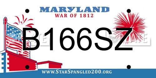 B166SZ Maryland License Plate