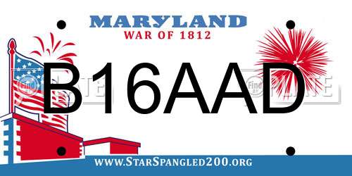 B16AAD Maryland License Plate