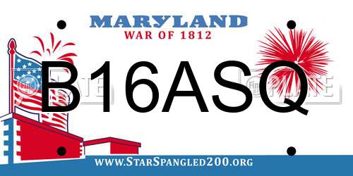 B16ASQ Maryland License Plate
