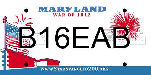 B16EAB Maryland License Plate