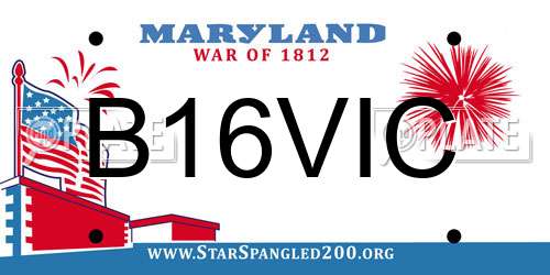 B16VIC Maryland License Plate