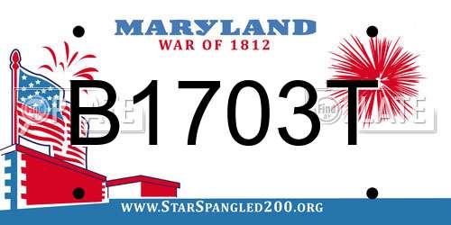 B1703T Maryland License Plate