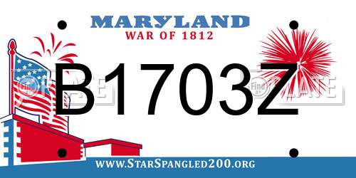B1703Z Maryland License Plate