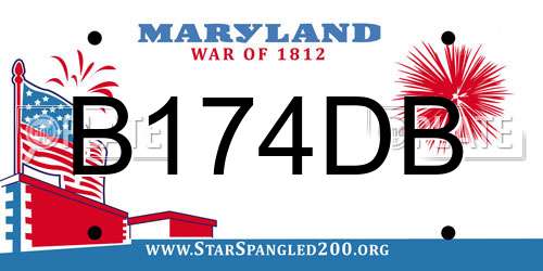 B174DB Maryland License Plate