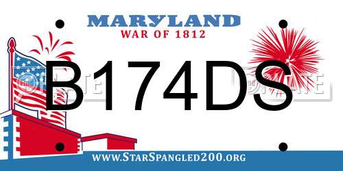 B174DS Maryland License Plate