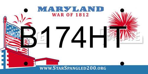 B174HT Maryland License Plate