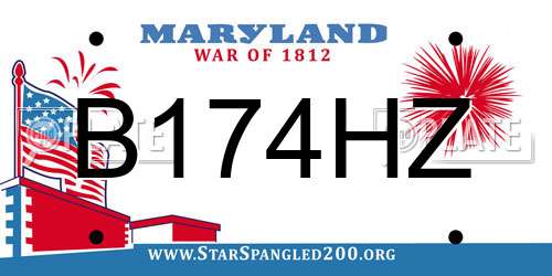 B174HZ Maryland License Plate