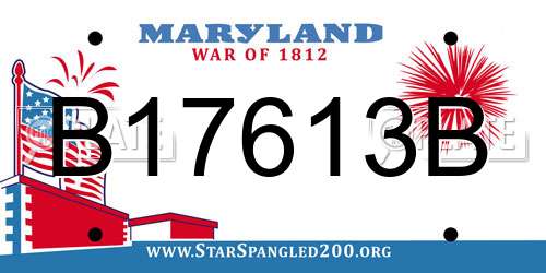 B17613B Maryland License Plate