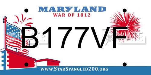 B177VF Maryland License Plate