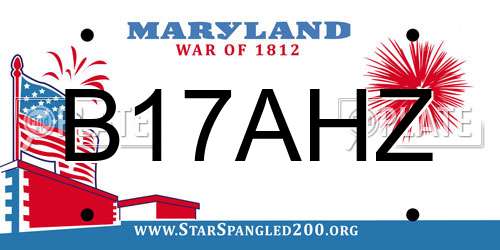 B17AHZ Maryland License Plate