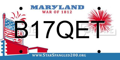 B17QET Maryland License Plate