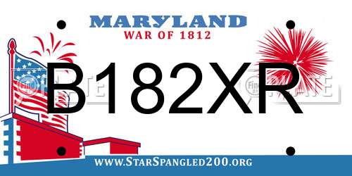 B182XR Maryland License Plate