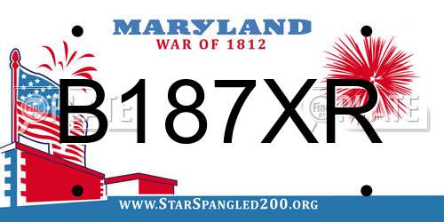 B187XR Maryland License Plate