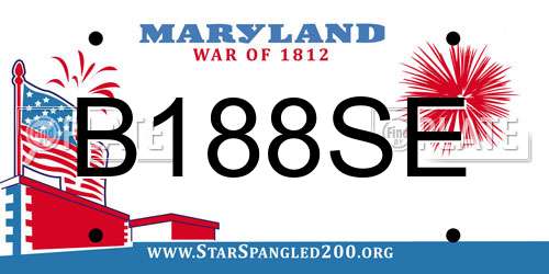 B188SE Maryland License Plate