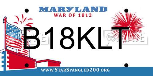 B18KLT Maryland License Plate