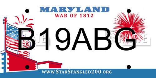 B19ABG Maryland License Plate