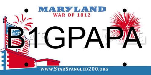B1GPAPA Maryland License Plate