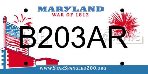 B203AR Maryland License Plate