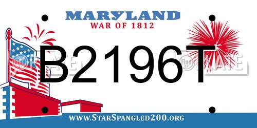 B2196T Maryland License Plate