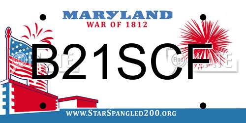 B21SCF Maryland License Plate