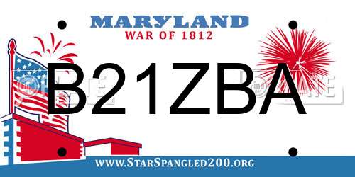 B21ZBA Maryland License Plate