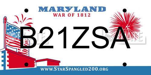 B21ZSA Maryland License Plate