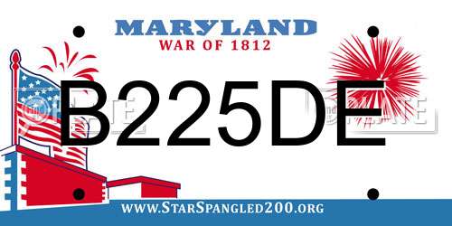 B225DE Maryland License Plate