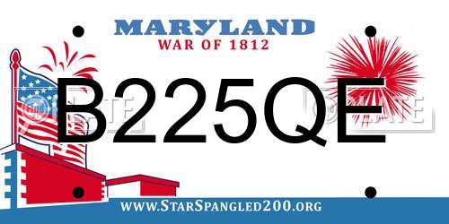 B225QE Maryland License Plate