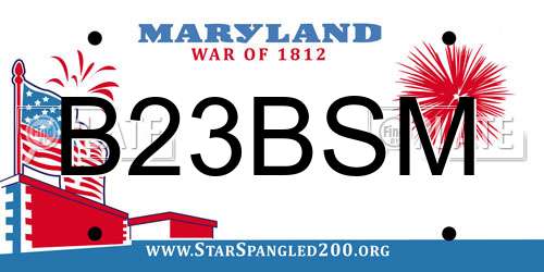 B23BSM Maryland License Plate