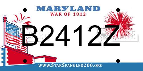 B2412Z Maryland License Plate