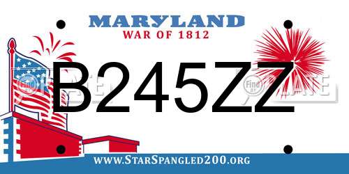 B245ZZ Maryland License Plate