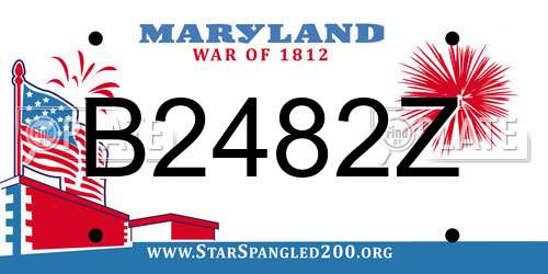 B2482Z Maryland License Plate